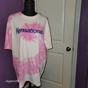 Gap Team Barbie Kensational Pink Tie Dye Shirt Sz: L NWT